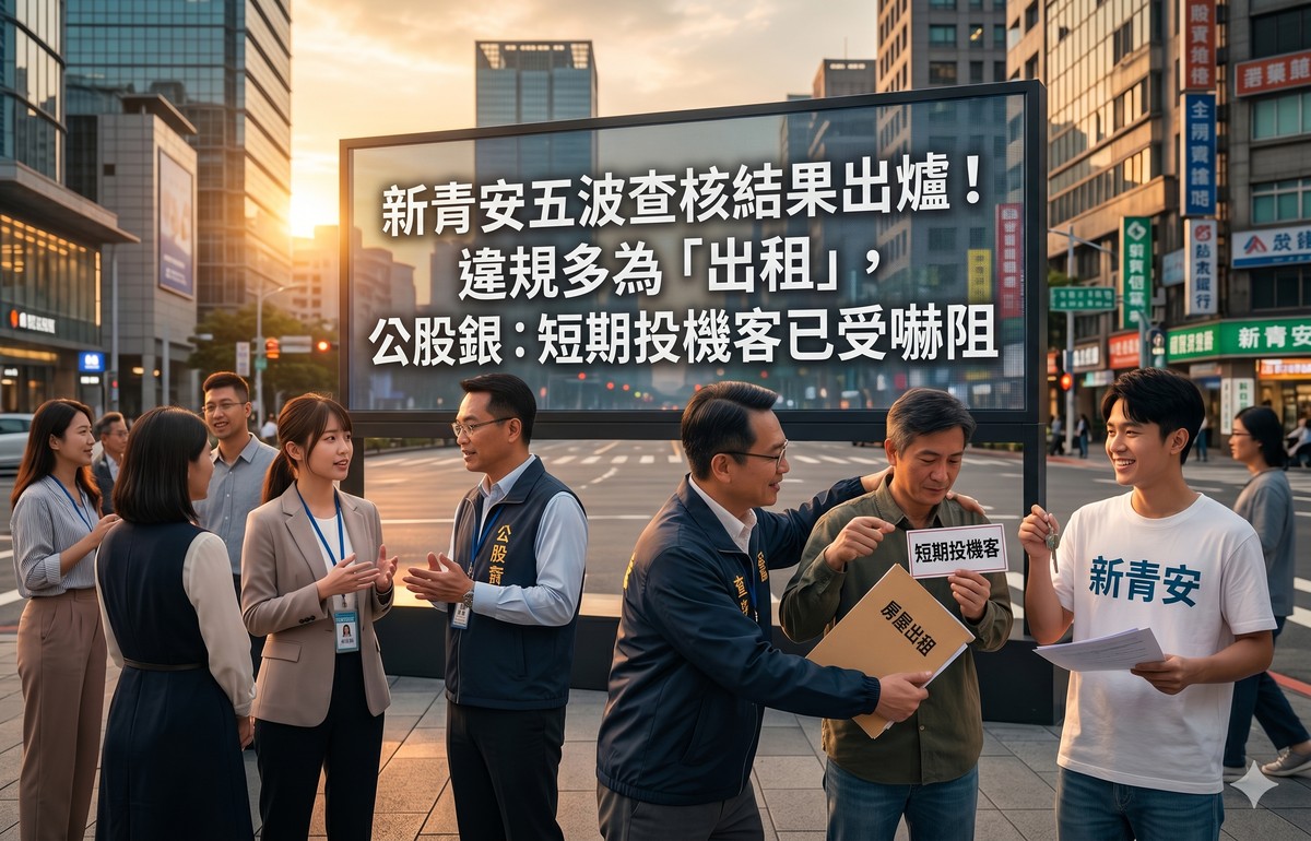 新青安五波查核結果出爐！違規多為「出租」，公股銀：短期投機客已受嚇阻
