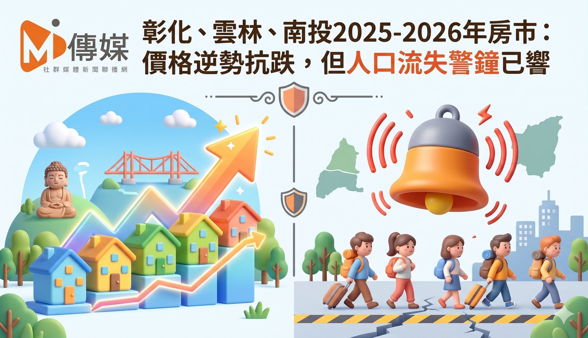 彰化、雲林、南投2025-2026年房市：價格逆勢抗跌，但人口流失警鐘已響