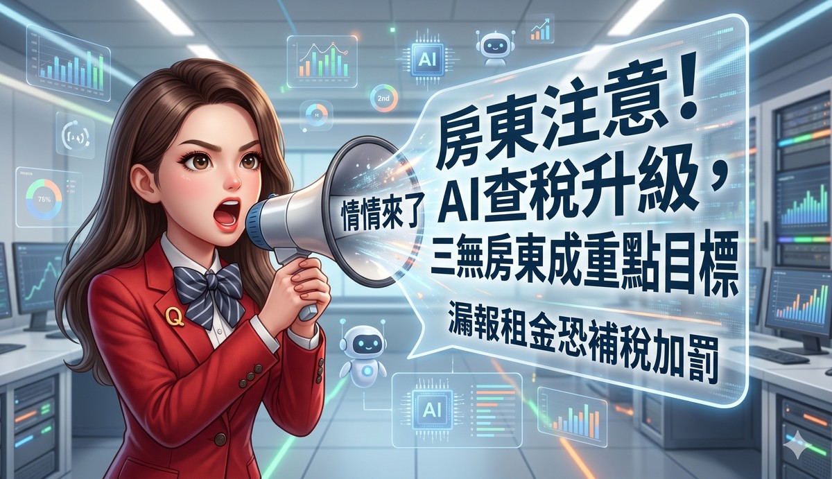 房東注意！AI查稅升級，三無房東成重點目標，漏報租金恐補稅加罰