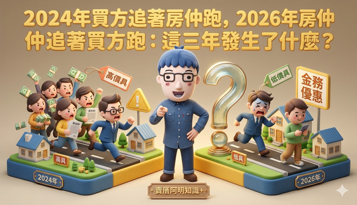 2024年買方追著房仲跑，2026年房仲追著買方跑：這三年發生了什麼？