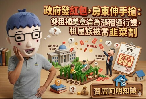 政府發紅包，房東伸手搶：雙租補美意淪為漲租通行證，租屋族被當韭菜割