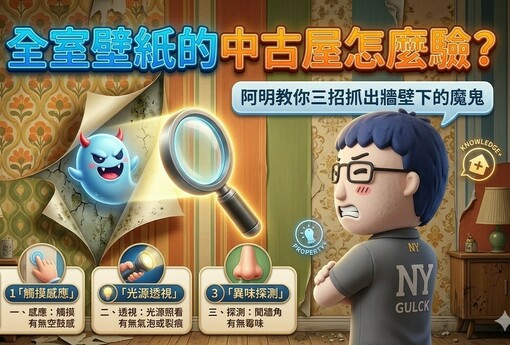 全室壁紙的中古屋怎麼驗？阿明教你三招抓出牆壁下的魔鬼