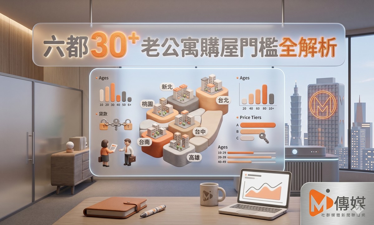 六都30+老公寓購屋門檻全解析｜台北自備款454萬最驚人，台南成數最低僅73%