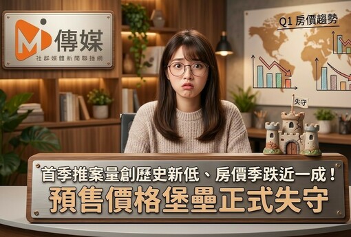 首季推案量創歷史新低、房價季跌近一成！預售價格堡壘正式失守