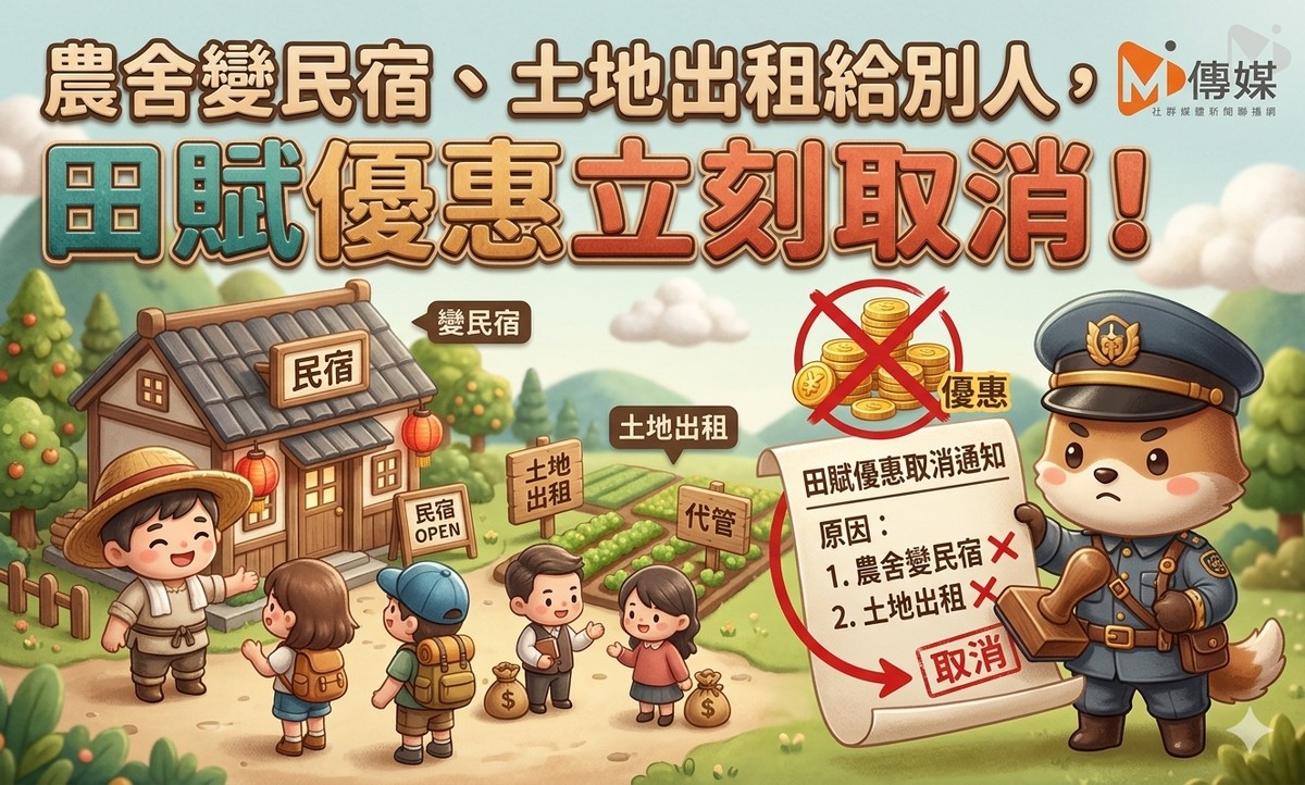 農舍變民宿、土地出租給別人，田賦優惠立刻取消！稅務局：想做營業用，先還清免稅紅利