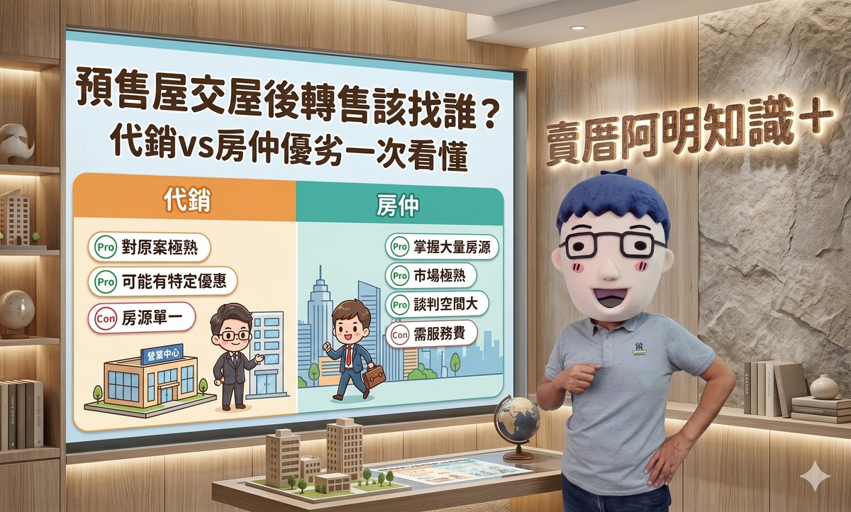 預售屋交屋後轉售該找誰？代銷vs房仲優劣一次拆解，選錯多繳數十萬