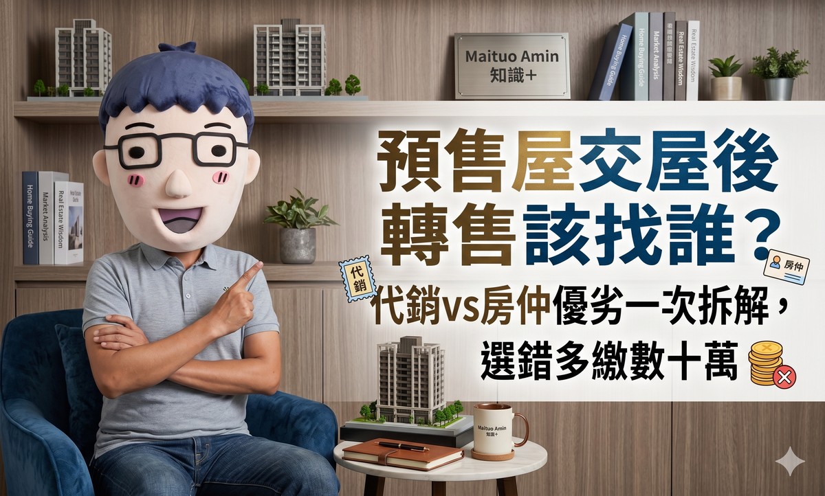 預售屋交屋後轉售該找誰？代銷vs房仲優劣一次拆解，選錯多繳數十萬