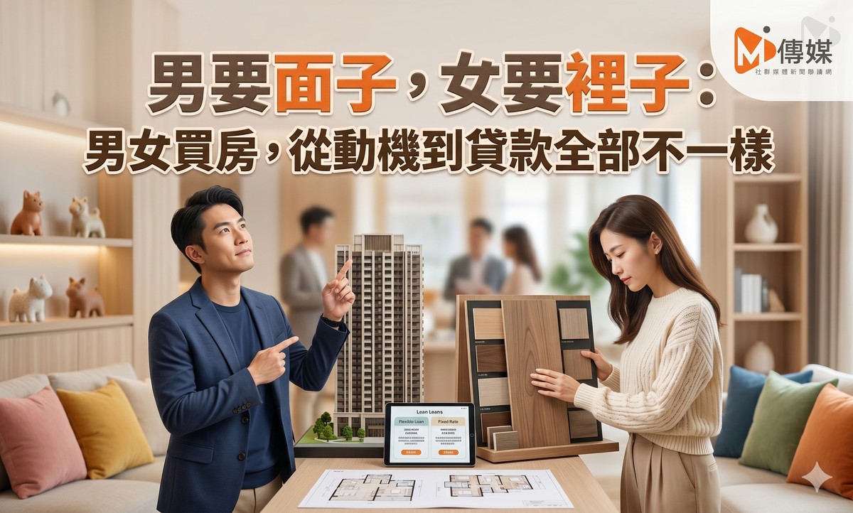 男要面子，女要裡子：2026台灣男女買房，從動機到貸款全部不一樣