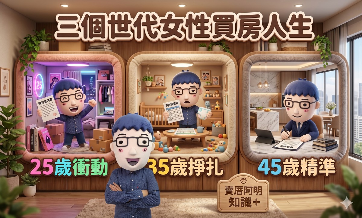 25歲衝動、35歲掙扎、45歲精準，三個世代女性買房，買的是完全不同的人生