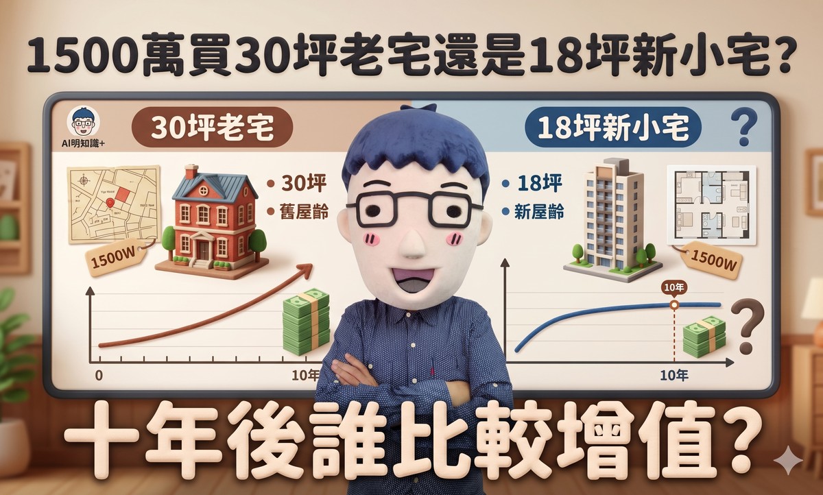 1500萬買30坪老宅還是18坪新小宅？十年後誰比較增值？