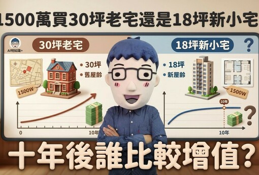 1500萬買30坪老宅還是18坪新小宅？十年後誰比較增值？