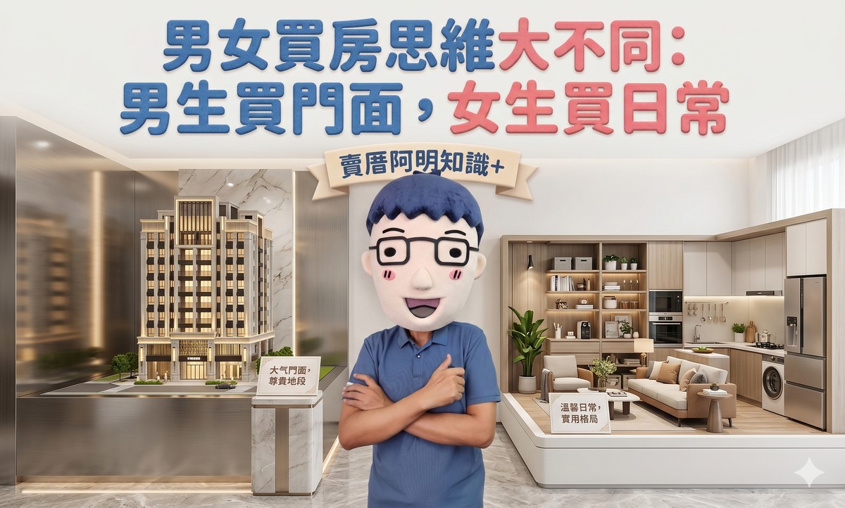 男女買房思維大不同：男生買門面，女生買日常