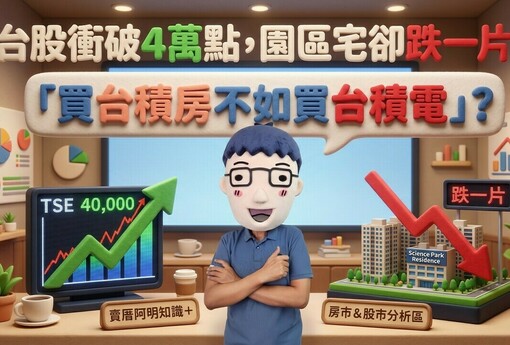 台股衝破4萬點，園區宅卻跌一片！台南安定跌7.9%、楠梓跌6.9%「買台積房不如買台積電」?