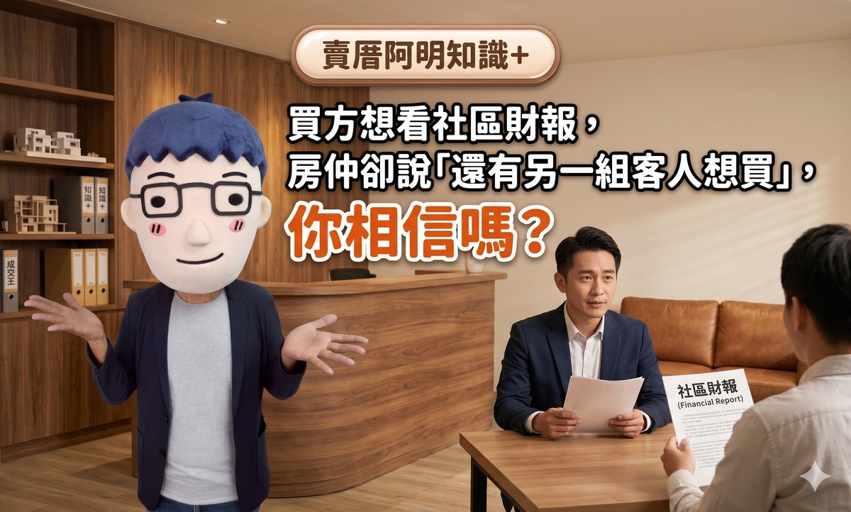 買方想看社區財報，房仲卻說「還有另一組客人想買」，你相信嗎？