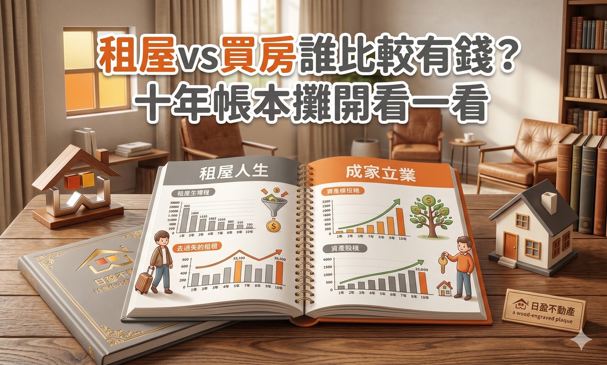 租屋 vs 買房誰比較有錢？十年帳本攤開看　差距可能是一筆頭期款
