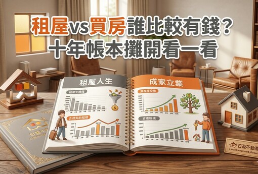 租屋 vs 買房誰比較有錢？十年帳本攤開看　差距可能是一筆頭期款