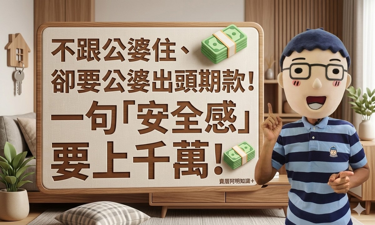 不跟公婆住、卻要公婆出頭期款！一句「安全感」要上千萬!