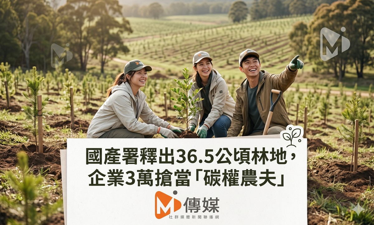 國產署釋出36.5公頃林地，企業3萬搶當「碳權農夫」