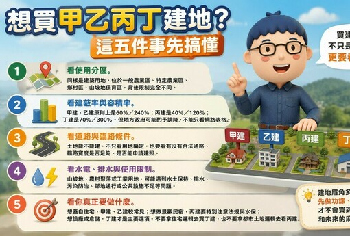 想買甲乙丙丁建地？這五件事先搞懂