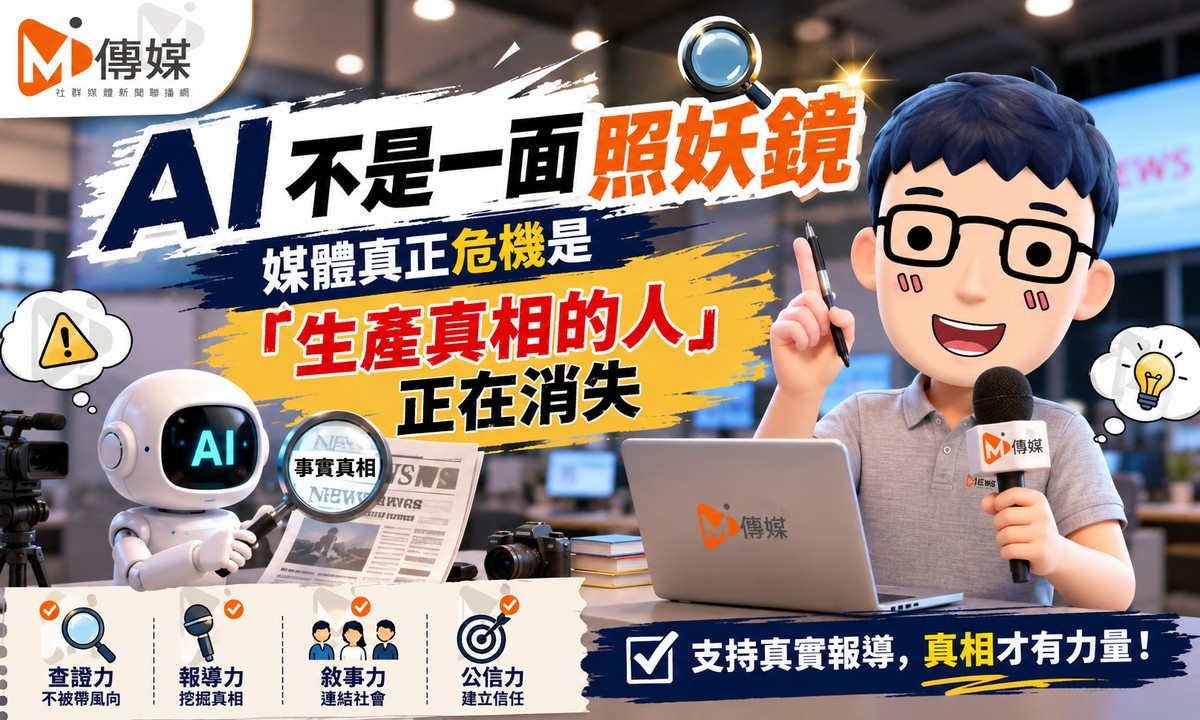 AI不是新聞業的敵人，而是一面照妖鏡：媒體真正危機是「生產真相的人」正在消失