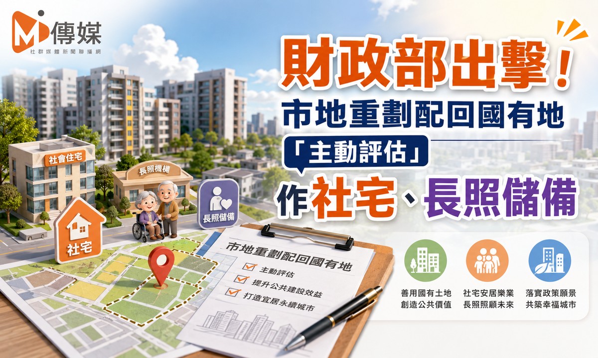 財政部出擊！市地重劃配回國有地「主動評估」作社宅、長照儲備