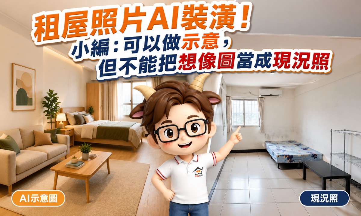 租屋照片是AI裝潢!日盈小編:可以做示意,但不能把想像圖當成現況照