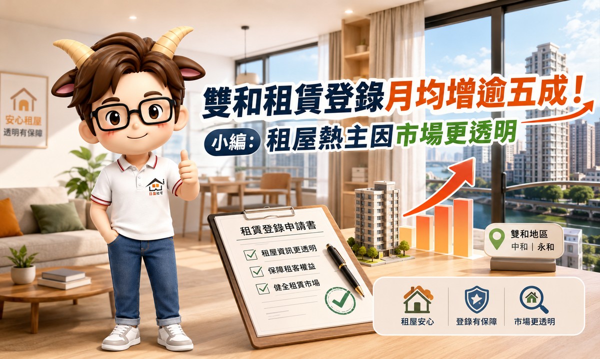 雙和租賃登錄月均增逾五成!小編:租屋熱主因市場更透明
